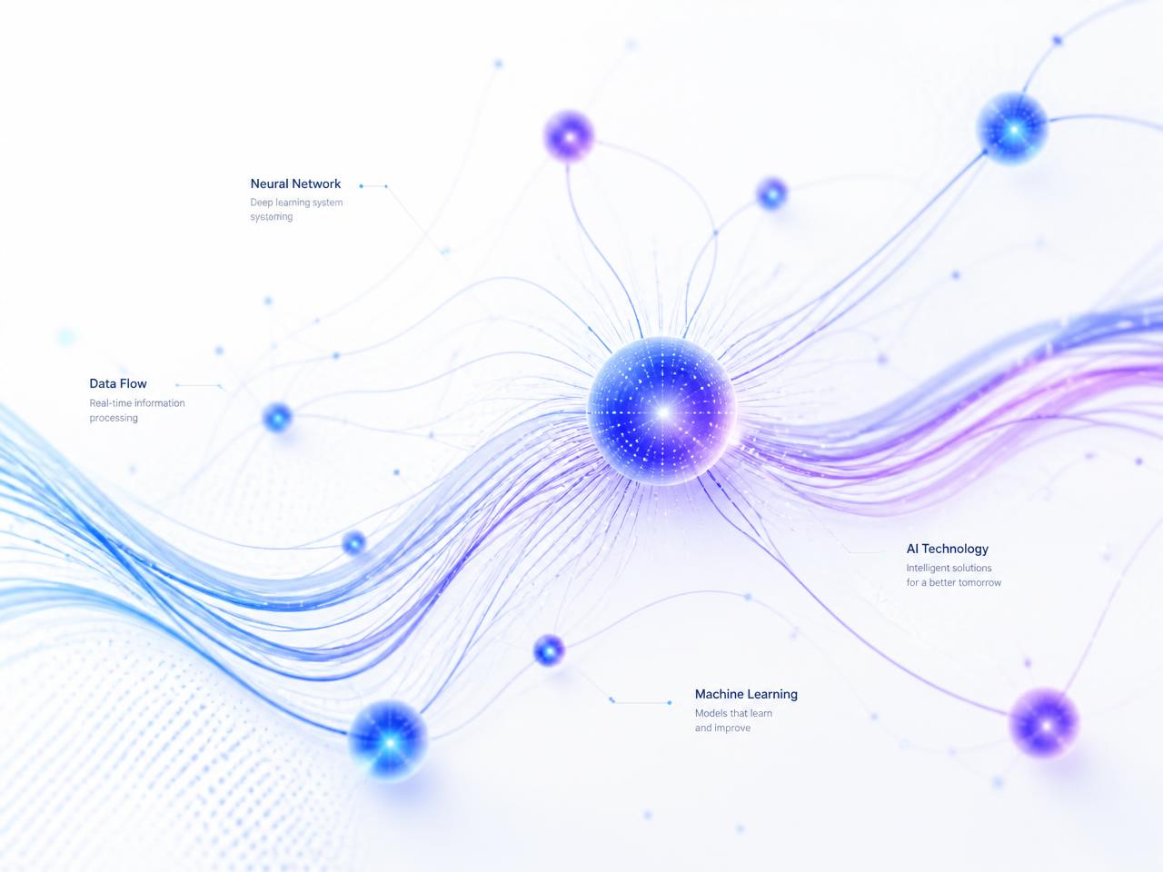 Illustration of an AI neural network connecting tools and data